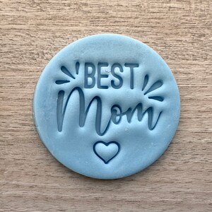 Mejor mamá / mamá Fondant Grabador o Sello de Galleta, Sello de Relieve del Día de la Madre