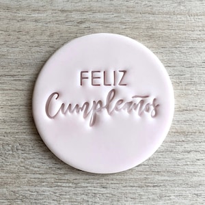 Feliz Cumpleaños Fondant Embosser of Koekjesstempel met handvat