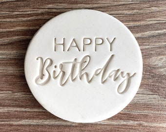 Alles Gute zum Geburtstag Fondant Prägung oder Cookie Stempel mit Griff