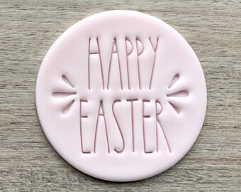 Happy Easter Fondant Embosser or Cookie Stamp Easter Day Icing Frosting Biscuit Stamp Cake Fondant Embossing Stamp