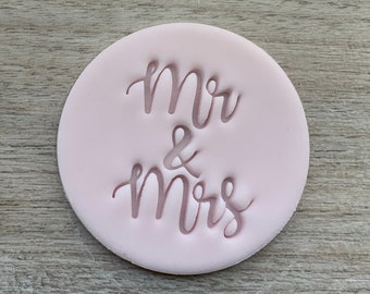 Mr and Mrs Cookie Stamp Fondant Embosser  Icing Frosting Biscuit Stamp Wedding Cake Fondant Embossing Stamp Engagement