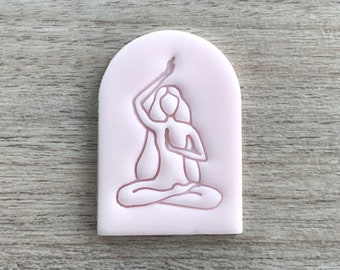 Sello de relieve con forma femenina, herramienta para pendientes de arcilla polimérica