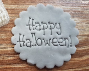 Happy Halloween Fondant Embosser, Cookie Stamp, Embossing Stamp