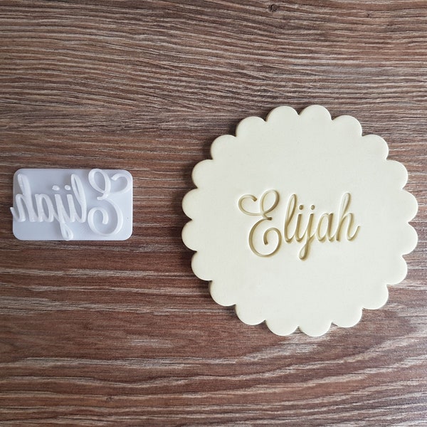 Custom Name Fondant Embosser or Cookie Stamp with handle Icing Frosting Love Biscuit Stamp Wedding Engagement Party Cake Fondant Embosser