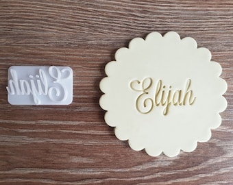 Custom Name Fondant Embosser or Cookie Stamp with handle Icing Frosting Love Biscuit Stamp Wedding Engagement Party Cake Fondant Embosser