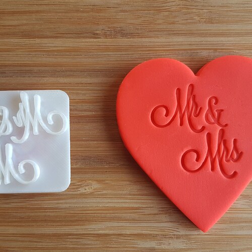 Mr and Mrs Cookie Stamp Fondant Embosser Icing Frosting Etsy