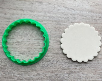 Scalloped Circle Cookie Cutter Fondant Jewelry Mini Clay Earring Geometric