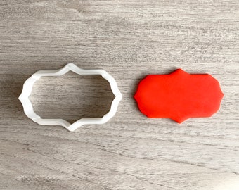 Retro Plaque Cookie Cutter Fondant Cutter