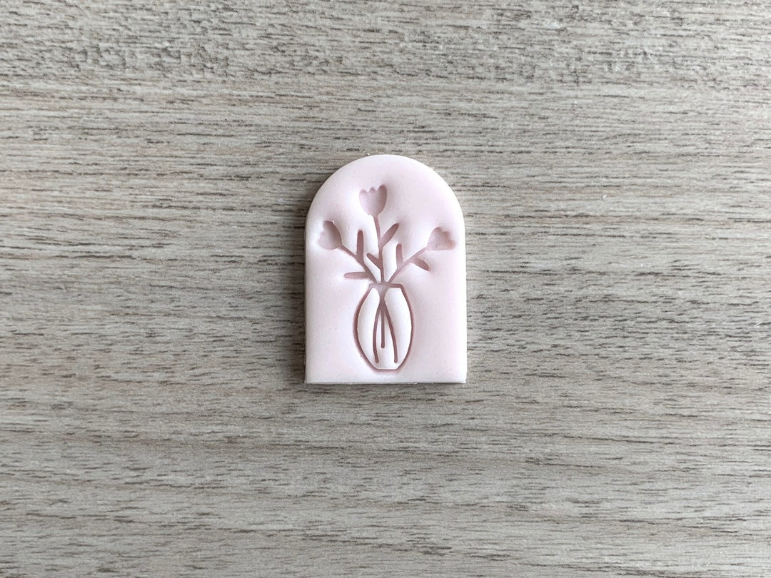 Flowers in Vase Embosser, Stamp for Fondant, Polymer Clay, Cookies