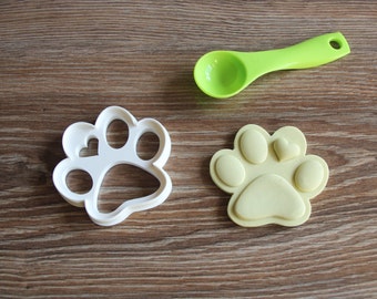 Dog Paw With Heart Finger Cookie Cutter Dog Pup Treat Cutter Puppy Cute Paw Print Pupcake Topper Cake Topper Gingerbread Cookie Cutter