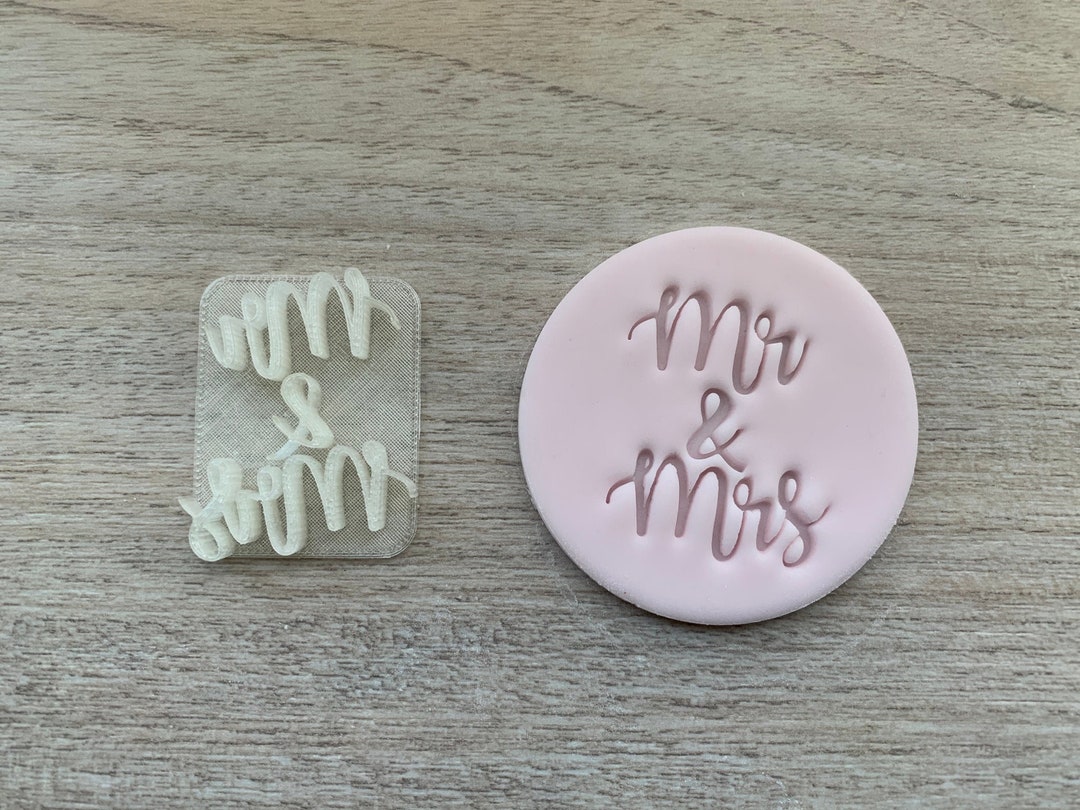 Mr and Mrs Cookie Stamp Fondant Embosser Icing Frosting Biscuit Stamp