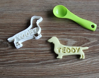Personalized Dachshund Cookie Cutter, Custom Dog Treat Cutter