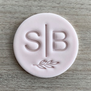 Custom Wedding Cookie Stamp or Personalized Fondant Embosser with Your Initials great for Wedding, Engagement or Anniversary cookies