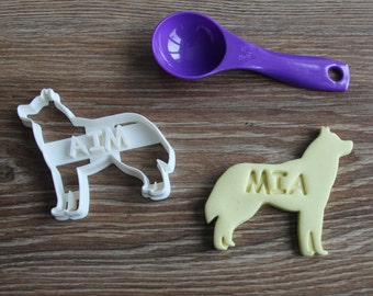 Siberian Husky Cookie Cutter Custom treat Personalized Pet Name Dog Breed puppy Treat Cutter