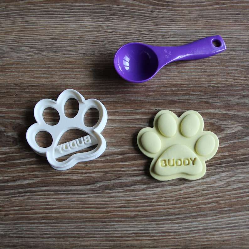 Custom Dog Paw Cookie Cutter Personalized Name Dog Puppy Pup Etsy