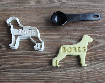 Personalized Rottweiler Cookie Cutter, Custom Dog Treat Cutter