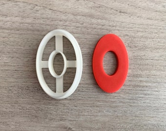 Oval Donut with cutout Cookie Cutter Fondant Cutter