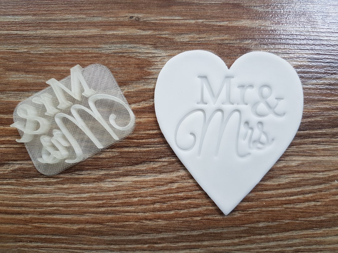 Mr and Mrs Cookie Stamp Fondant Embosser Icing Frosting Biscuit Stamp