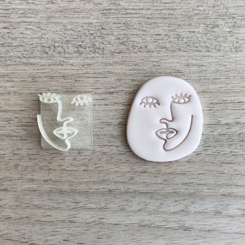 Abstract Face 5 Embosser Stamp for Fondant Polymer Clay - Etsy