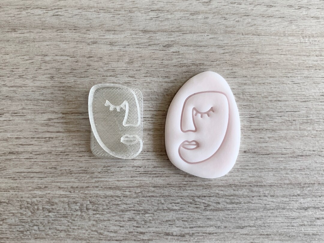 Abstract Face 1 Embosser, Stamp for Fondant, Polymer Clay, Cookies ...