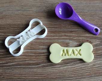 Personalized Dog Bone Cookie Cutter, Custom Puppy Name Treat Cutter