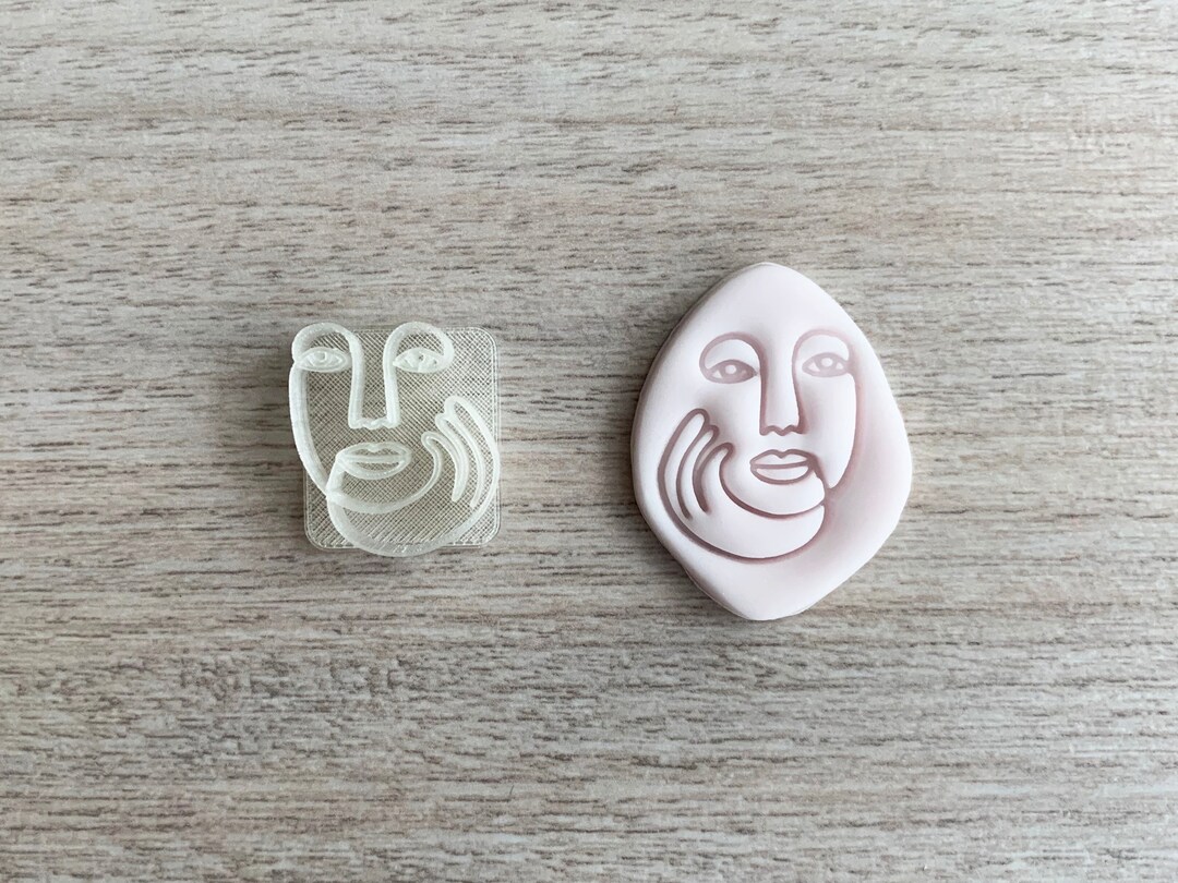 Abstract Face 2 Embosser, Stamp for Fondant, Polymer Clay, Cookies ...