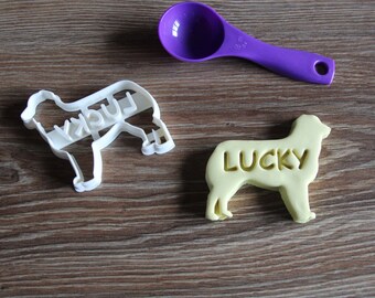 Cortador de galletas personalizado de pastor australiano, cortador de golosinas para perros personalizado