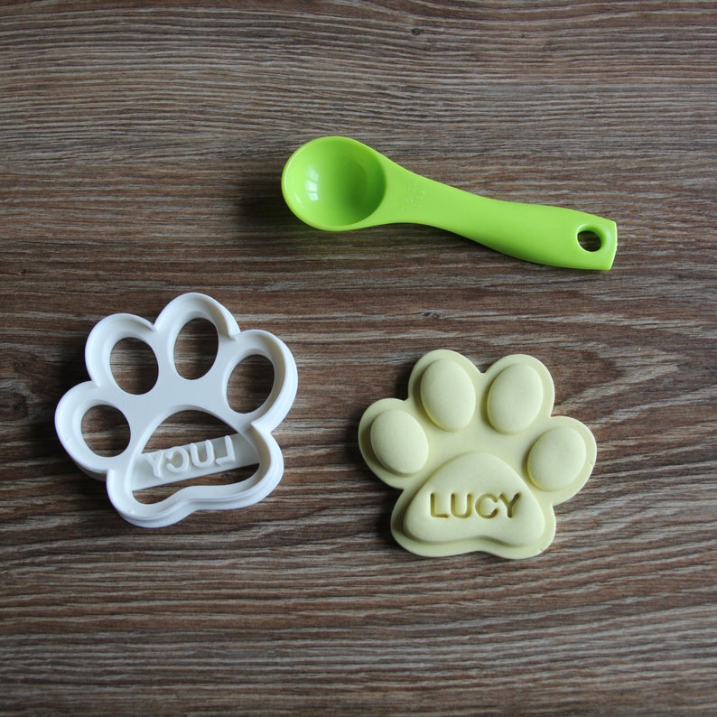 Custom Dog Paw Cookie Cutter Personalized Name Dog Puppy Pup Etsy