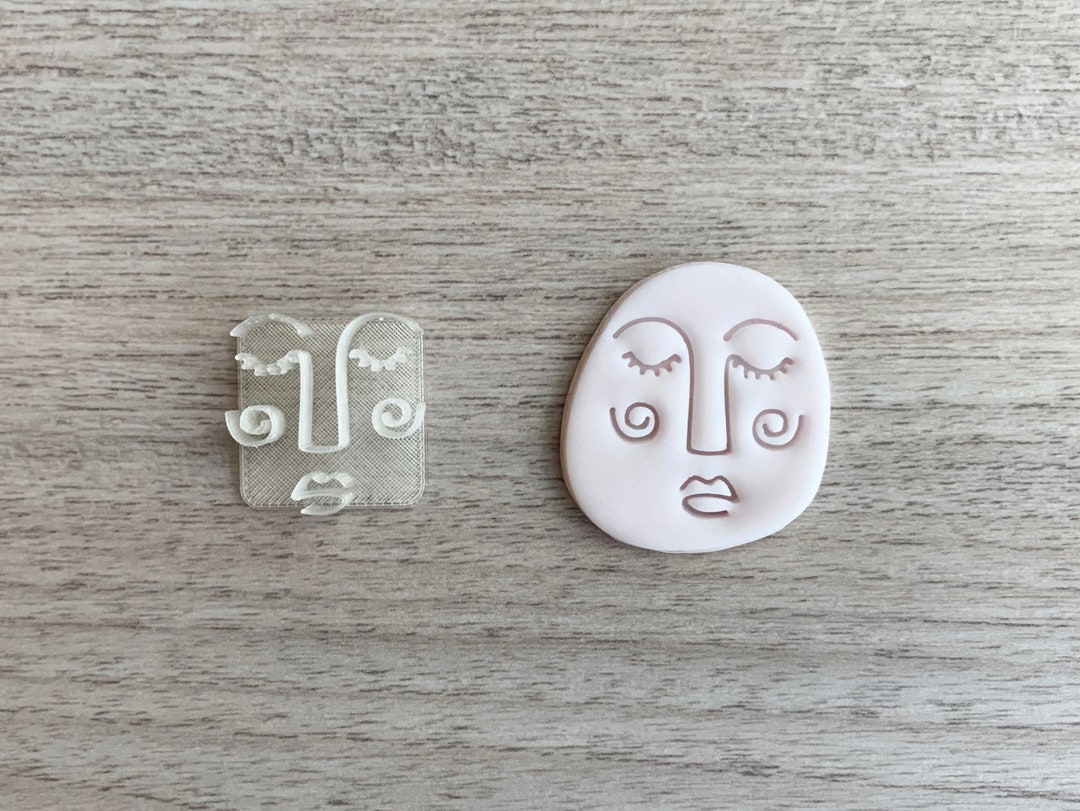 Abstract Face 7 Embosser, Stamp for Fondant, Polymer Clay, Cookies ...