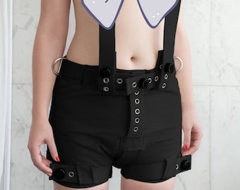 Black Harness for Anti Diaper Removal Pants with Segufix Locks - Bondage / Asylum / ABDL / Segufix / Braces / Suspenders / Straitjacketshop