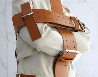 Classic Straitjacket with Leather Belts - Classic Fully Functional Straitjacket Costume / Institutional / Asylum Straightjacket Premium