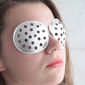 Set of Vintage Metal Eye Patches - Bug Eyes / Medical / Blindfold /  Eye Protector / Fly Eyes / Eye Patch / For Left Eye and Right Eye