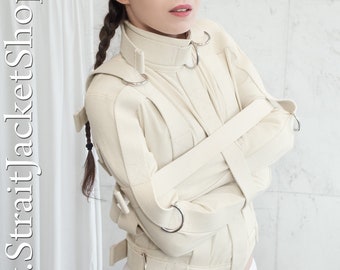 Heavy Duty Straitjacket - Central or Sides Crotch Strap / Restraining Bondage Straitjacket / BDSM / Institutional / Fetish / ABDL / Asylum