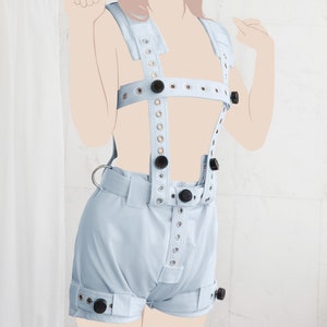 Blue Harness for Anti Diaper Removal Pants with Segufix Locks - Bondage / Asylum / ABDL / Segufix Braces Suspenders Straitjacketshop Mature