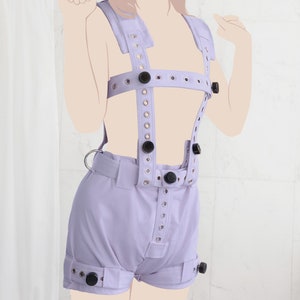 Purple Harness for Anti Diaper Removal Pants with Segufix Locks - Bondage / Asylum / ABDL Segufix Braces Suspenders Straitjacketshop Mature