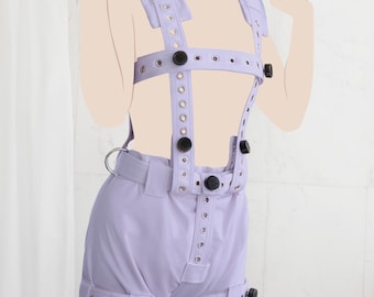 Lila Sele för Anti-blöjborttagningsbyxor med Segufix-lås - Bondage / Asyl / ABDL Segufix Hängslen Tvångströja Mogen