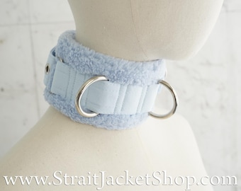 Blue Neck Collar with Soft Fleece - Lockable with Segufix Lock Posture Collar / Comfortable / Bondage / ABDL / Diaper Lover / Neck Brace