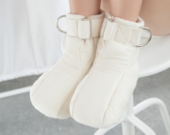 Asylum Restraining Booties - Soft Padded Booties For Asylum Patient / Medical / Bondage / Institutional / Padded Cell / ABDL / DDLG