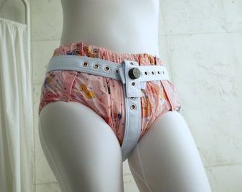 Blue Diaper Wearing Enforcer Strap - Anti Diaper Removal / Restraining / Asylum / Medical / ABDL / Segufix Locks / Bondage DDLG / Belts