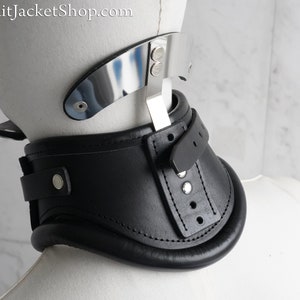 Black Vintage Style Orthopedic Neck Brace Posture Collar - Medical Leather / Corset