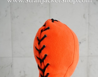Orange Prison Bondage Straitjacket Mask / laced / zipper / inmate / prisoner / roleplay