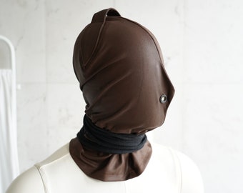 Leather Bondage Hood - Blindfold / Restrained / BDSM