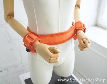 Orange Prison Wrist to Waist Restraints with Segufix Locks / Inmate / Cuffs / Magnetic / Handcuffs / Transportation Restraints / Bondage