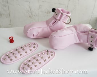 Skórzane buty do nauki raczkowania z kolcami i zamkami Segufix ABDL dla dorosłych miłośników pieluch