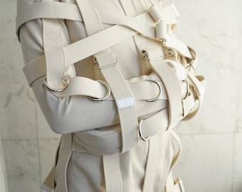 MAX Security Heavy Duty Tvångströja Bodysuit Romper Kostym - Fullt Funktionell Tvångströja Kostym / Institutionell / Asyl Zwangsjacka