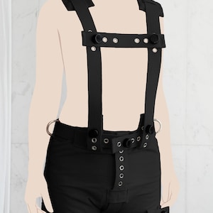 Black Harness for Anti Diaper Removal Pants with Segufix Locks - Bondage / Asylum / ABDL / Segufix / Braces / Suspenders / Straitjacketshop