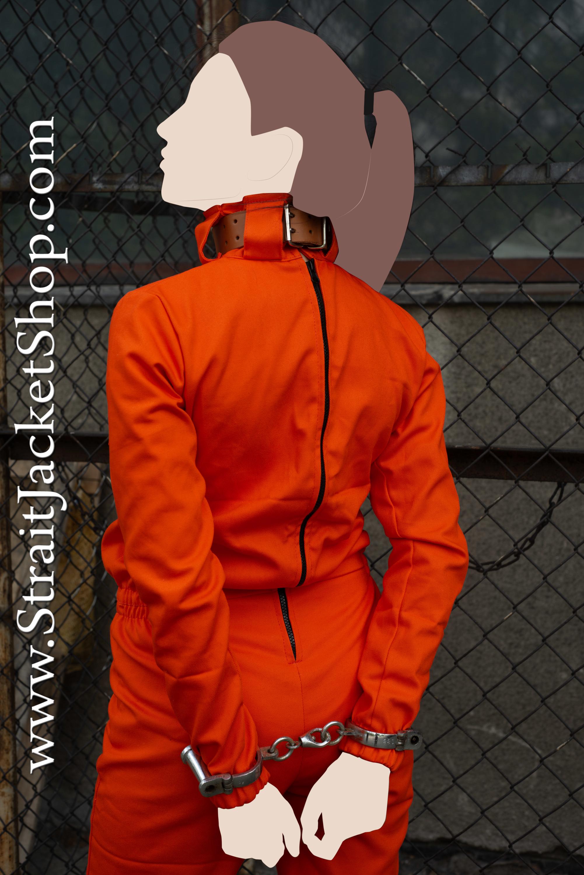 Prisoner Orange Jumpsuit With Neck Collar - Prison / Imprisonment