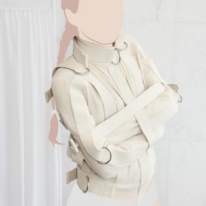 Heavy Duty Straitjacket - Central or Sides Crotch Strap / Canvas Fully Functional Theatrical Straitjacket / Institutional / Asylum image 6
