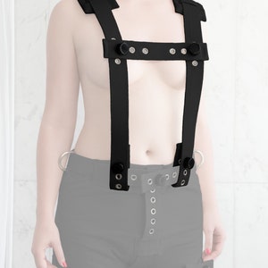 Black Harness for Anti Diaper Removal Pants with Segufix Locks Bondage / Asylum / ABDL / Segufix / Braces / Suspenders / Straitjacketshop Harness Only