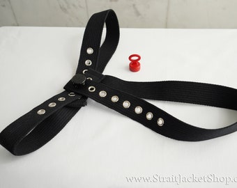 Black Diaper Wearing Enforcer Strap - Anti Diaper Removal / Asylum / Medical / ABDL / Segufix Locks / Belts